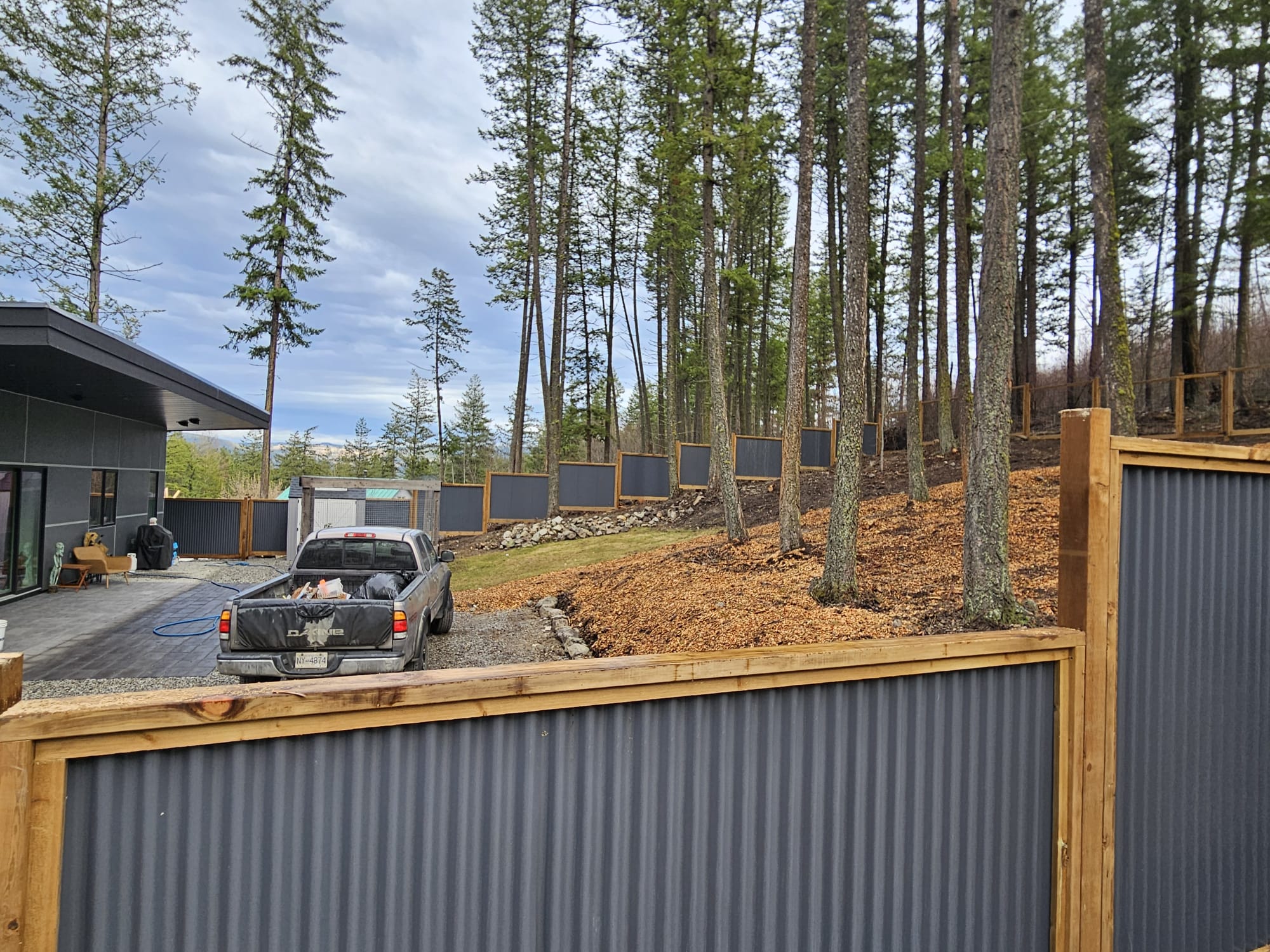 Corrugated Metal Privacy Fence Panels – Treated Wood Frame - Image 76