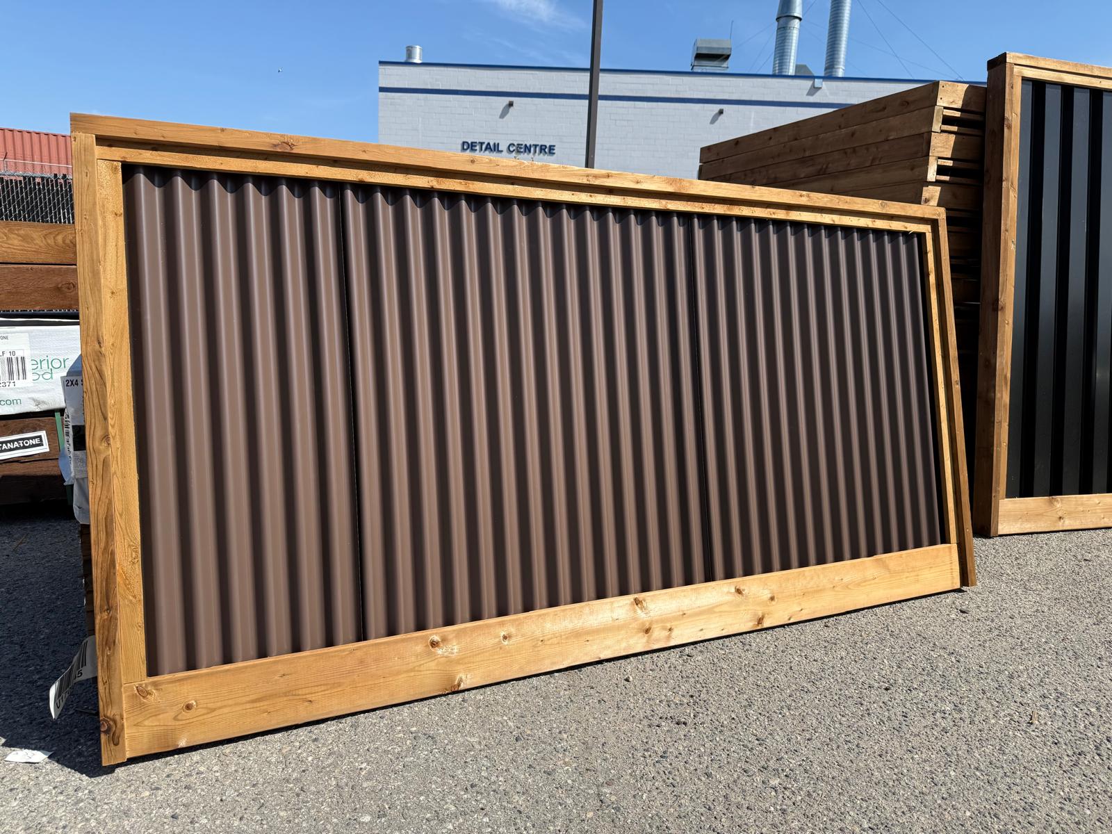 Corrugated Metal Privacy Fence Panels – Treated Wood Frame - Image 79