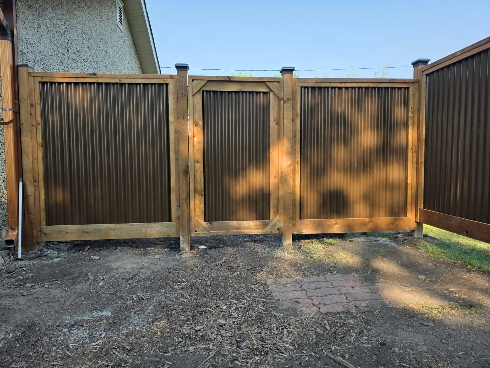 Corrugated Metal Privacy Fence Panels – Treated Wood Frame - Image 82
