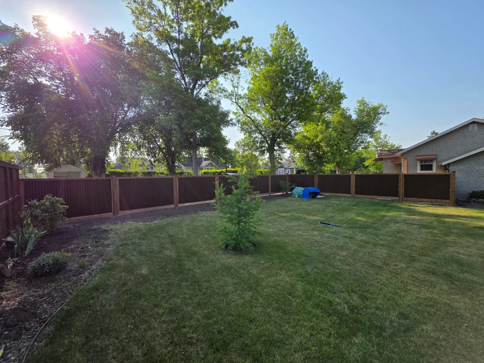 Corrugated Metal Privacy Fence Panels – Treated Wood Frame - Image 86