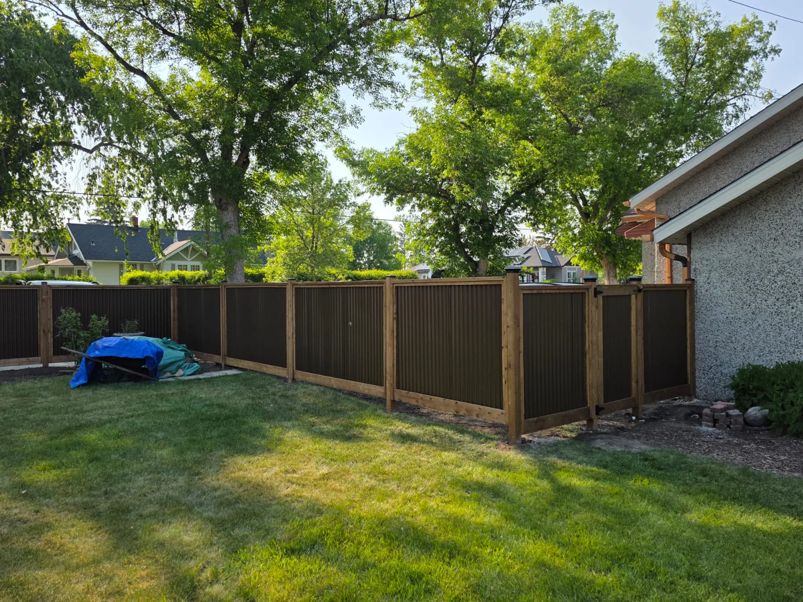 Corrugated Metal Privacy Fence Panels – Treated Wood Frame - Image 89