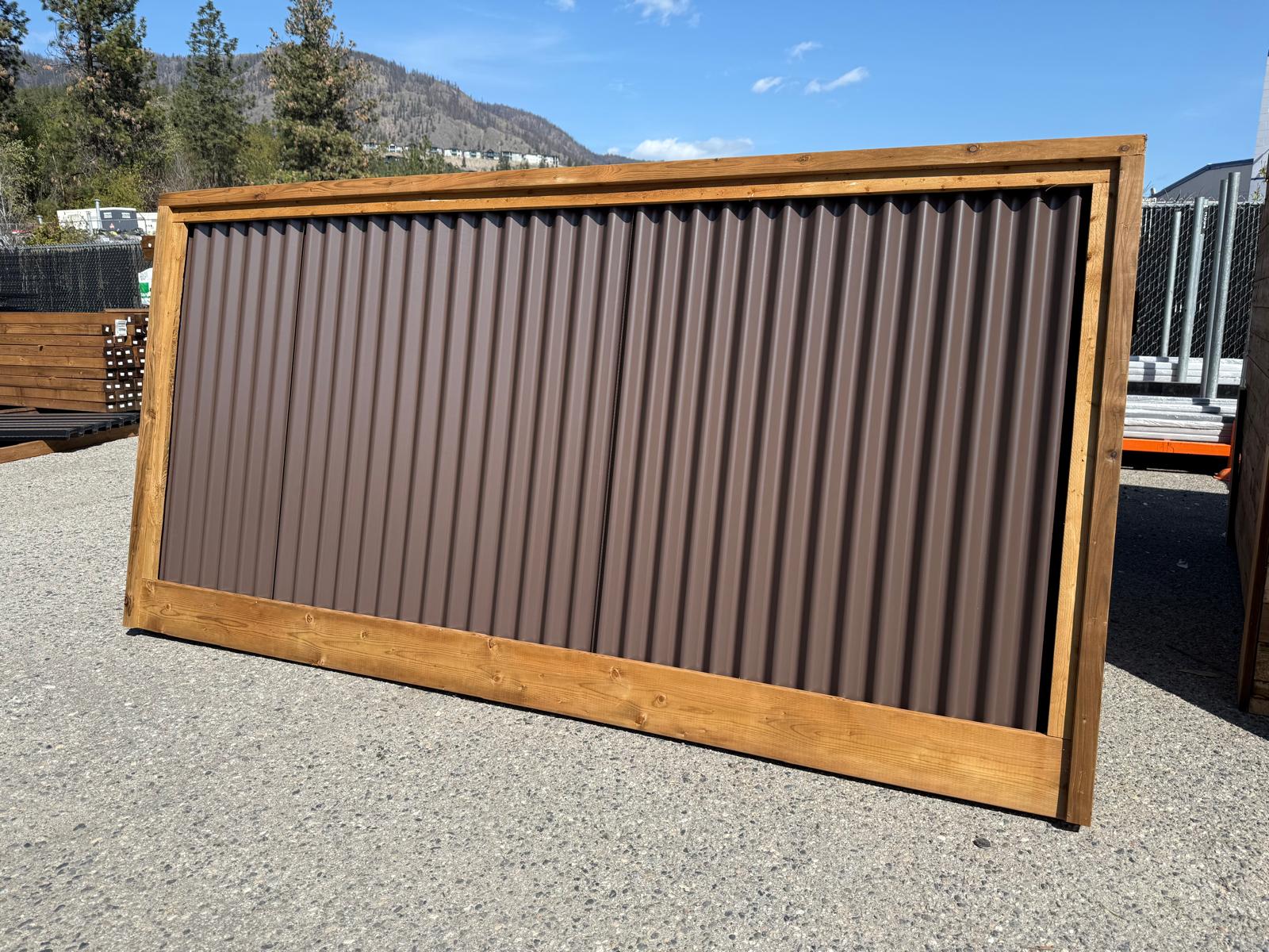 Corrugated Metal Privacy Fence Panels – Treated Wood Frame - Image 95