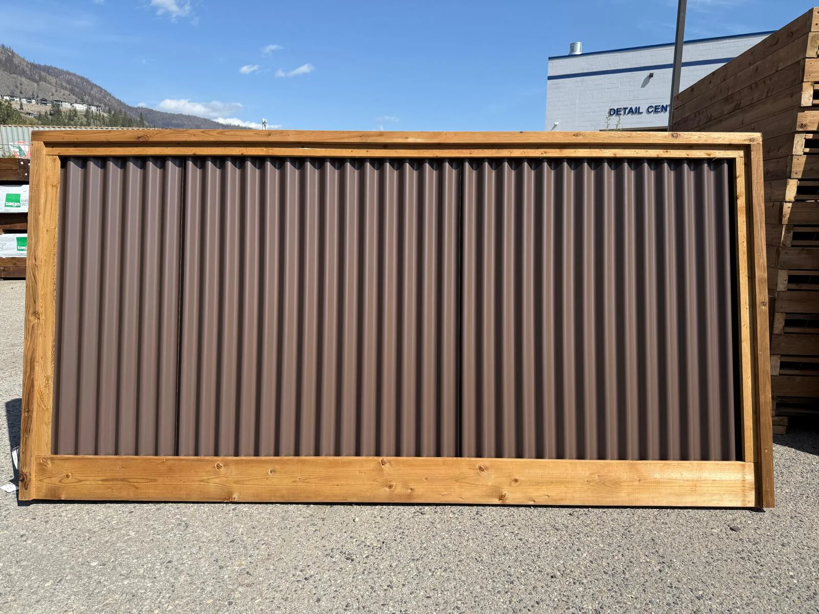 Corrugated Metal Privacy Fence Panels – Treated Wood Frame - Image 96