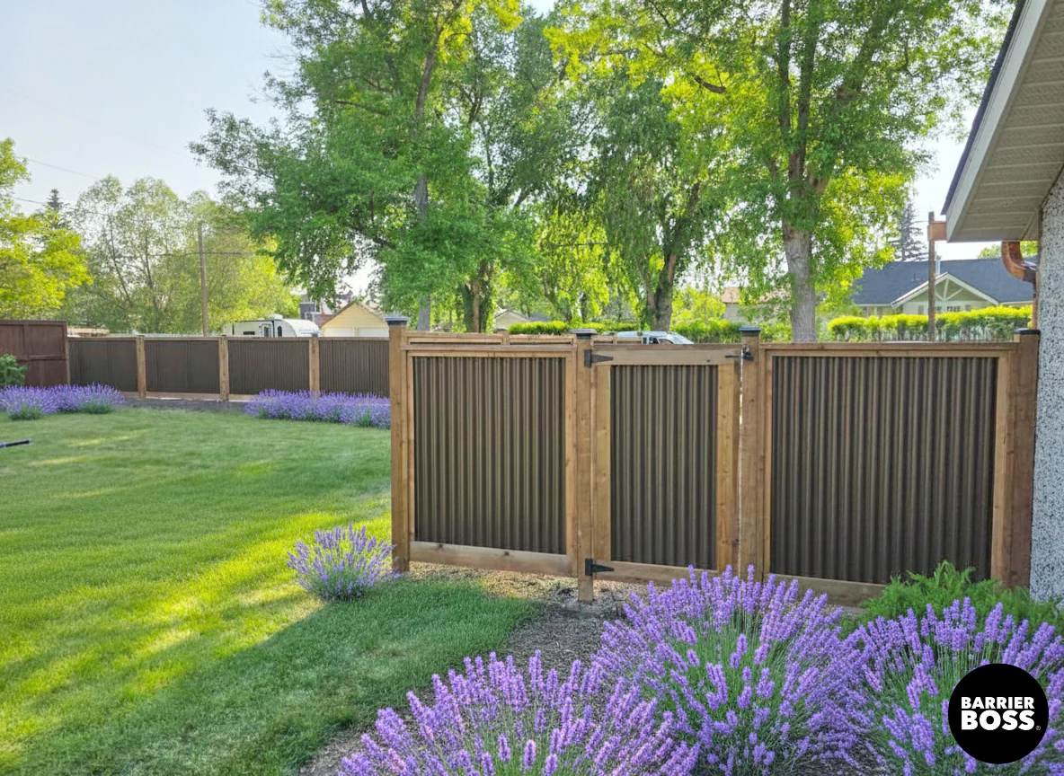 DIY Corrugated Metal Privacy Fence Kit - Treated Wood Frame - Image 30