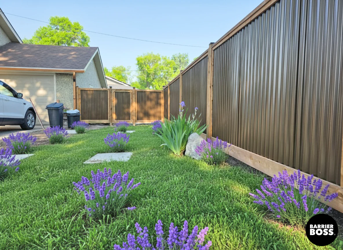 DIY Corrugated Metal Privacy Fence Kit - Treated Wood Frame - Image 28