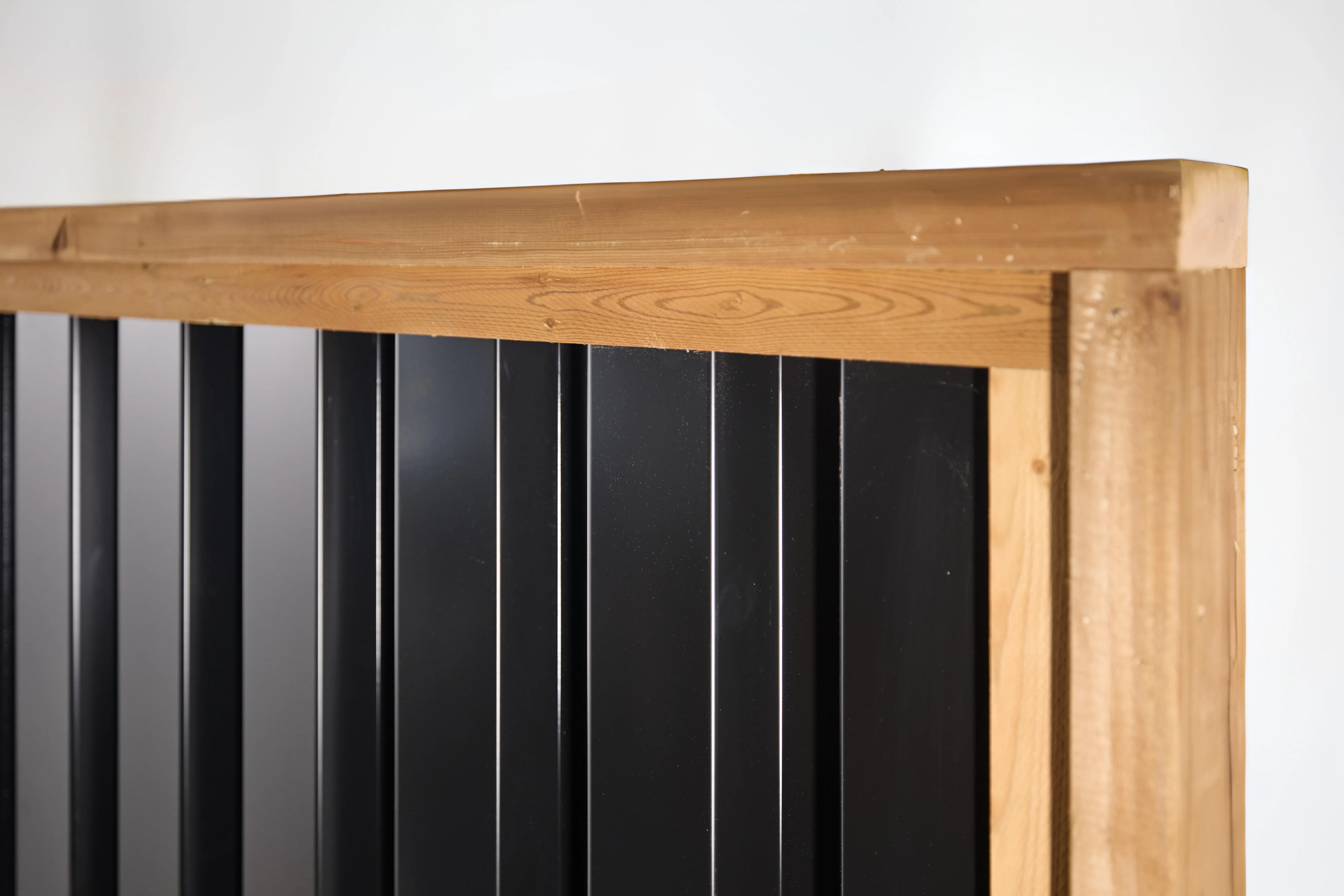 Ribbed Metal Privacy Fence Panels - Treated Wood Frame - Image 15