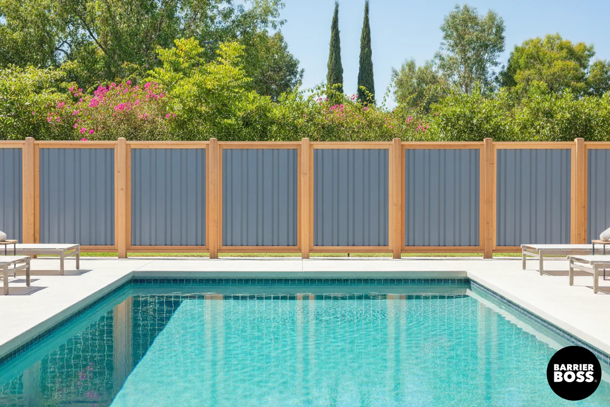 Ribbed Metal Privacy Fence Panels - Treated Wood Frame - Image 20
