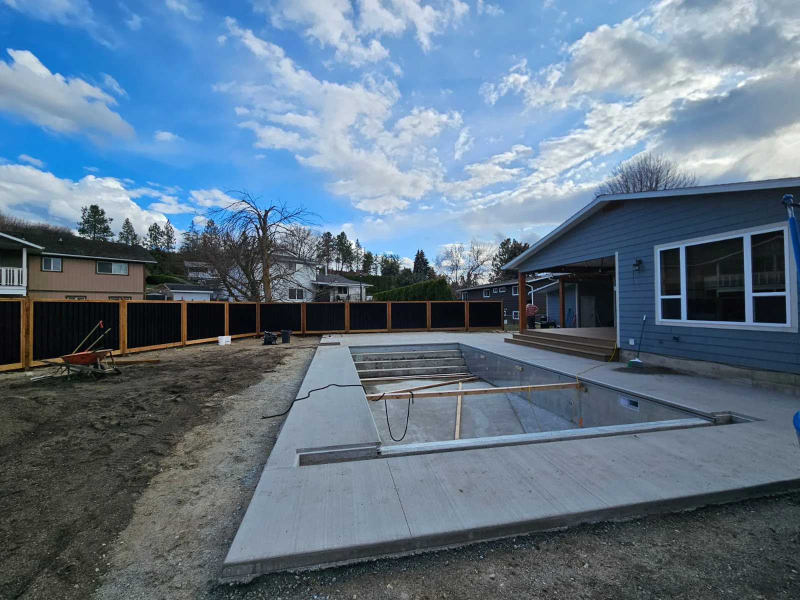 Ribbed Metal Privacy Fence Panels - Treated Wood Frame - Image 26