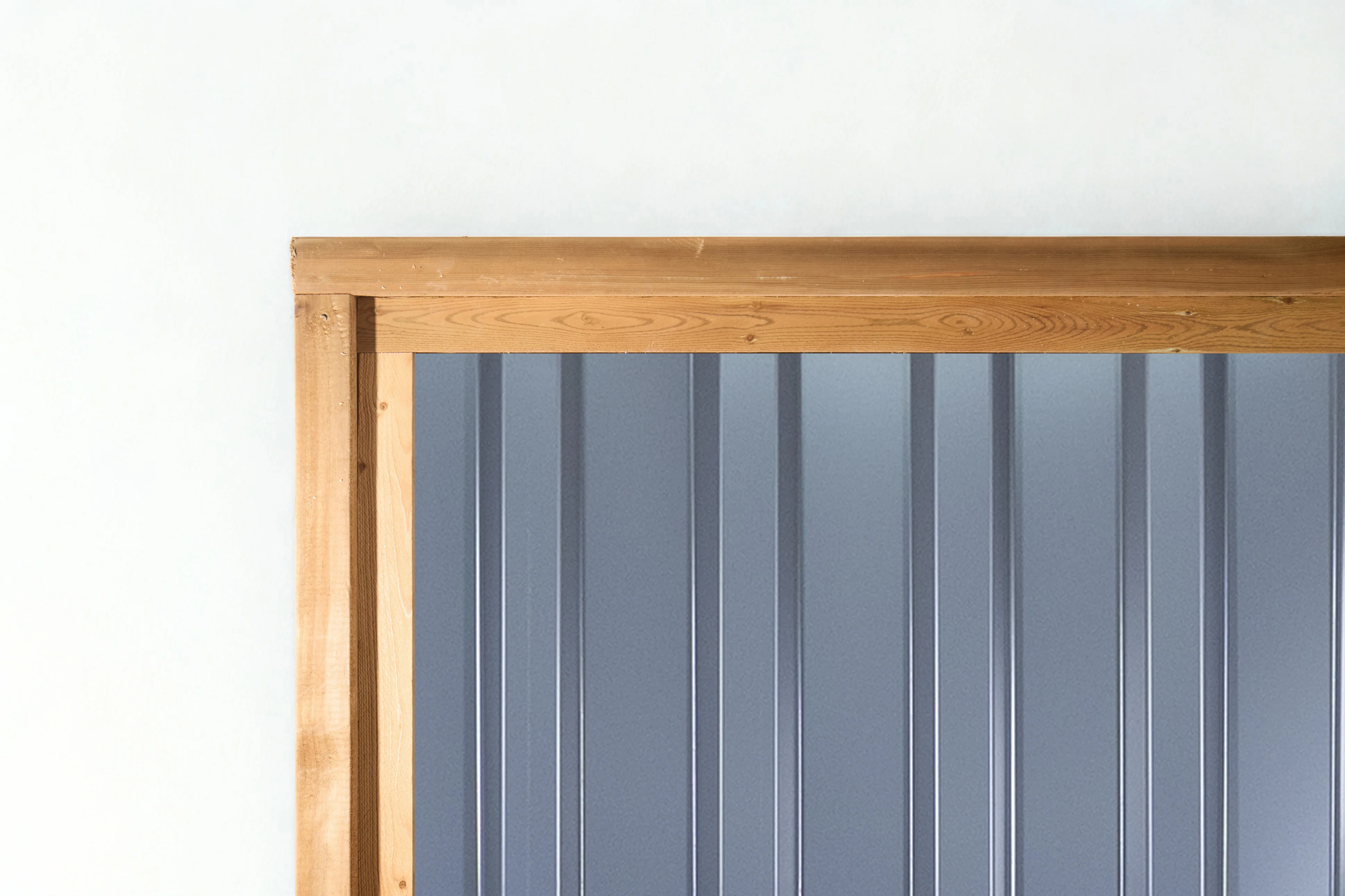 Ribbed Metal Privacy Fence Panels - Treated Wood Frame - Image 3