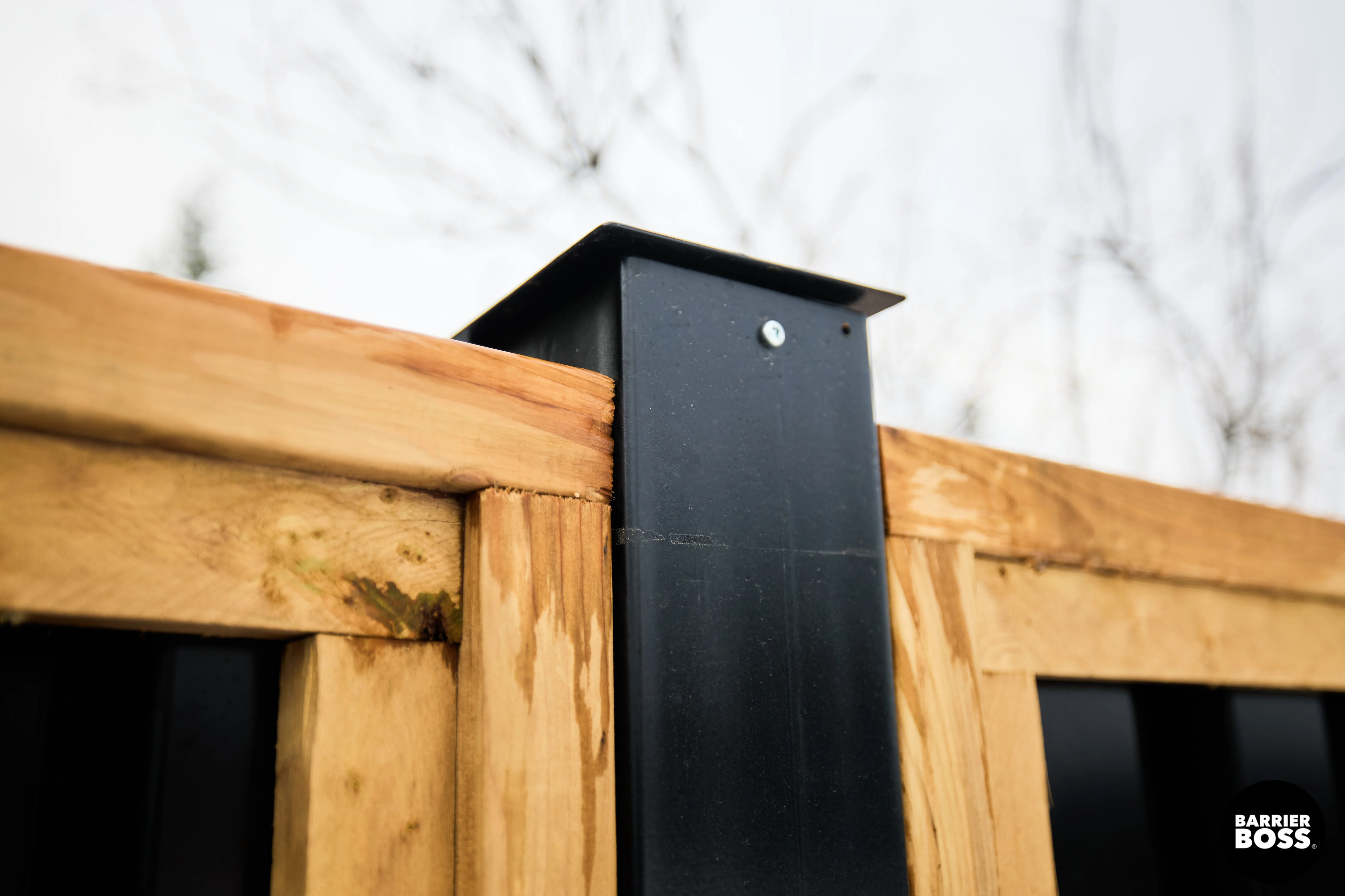 Ribbed Metal Privacy Fence Panels - Treated Wood Frame - Image 36