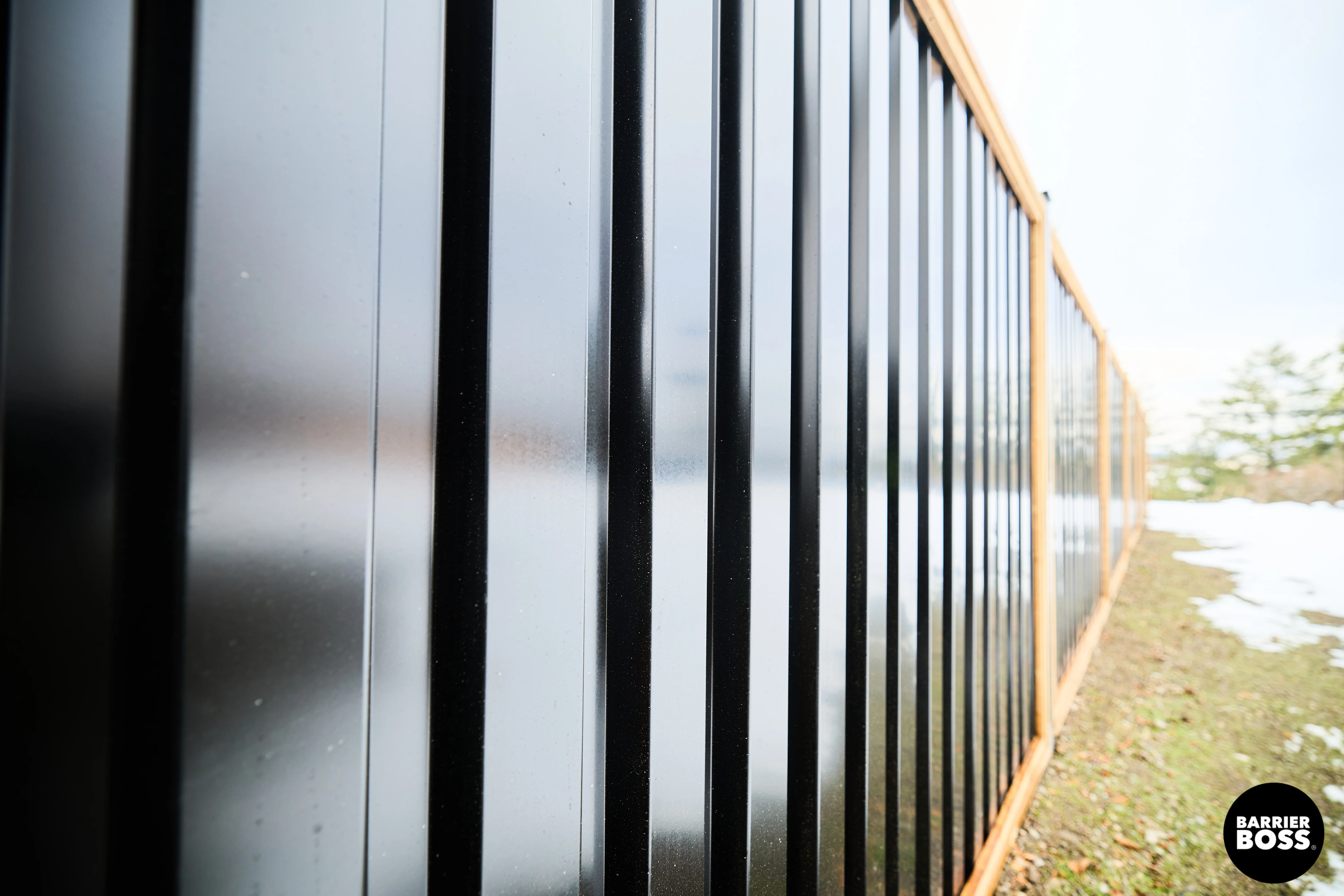 Ribbed Metal Privacy Fence Panels - Treated Wood Frame - Image 39