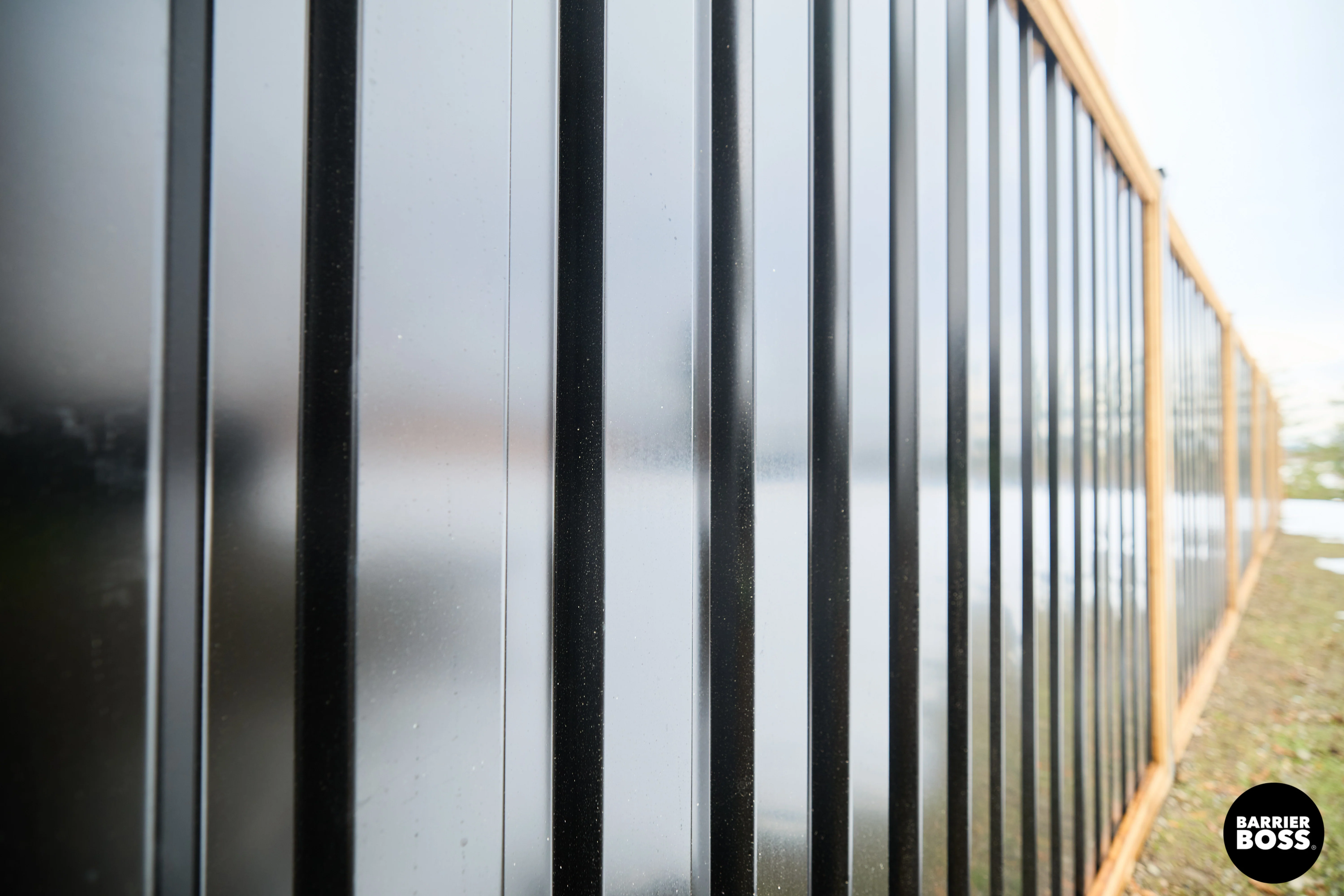 Ribbed Metal Privacy Fence Panels - Treated Wood Frame - Image 41