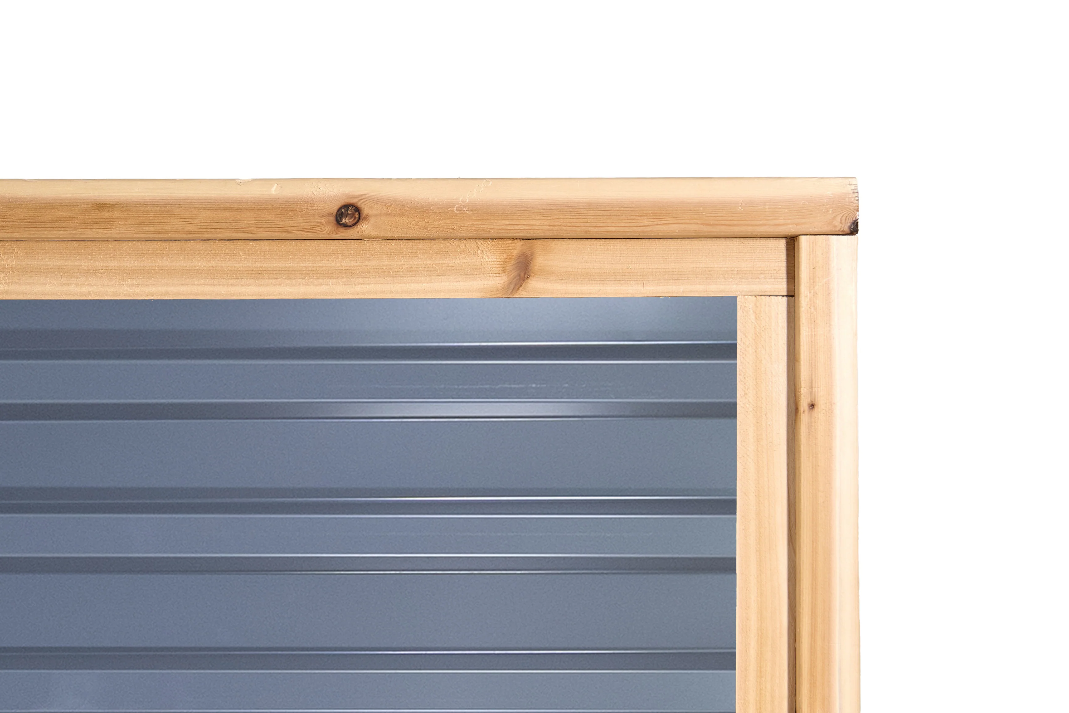 Ribbed Metal Privacy Fence Panels - Cedar Wood Frame - Image 10