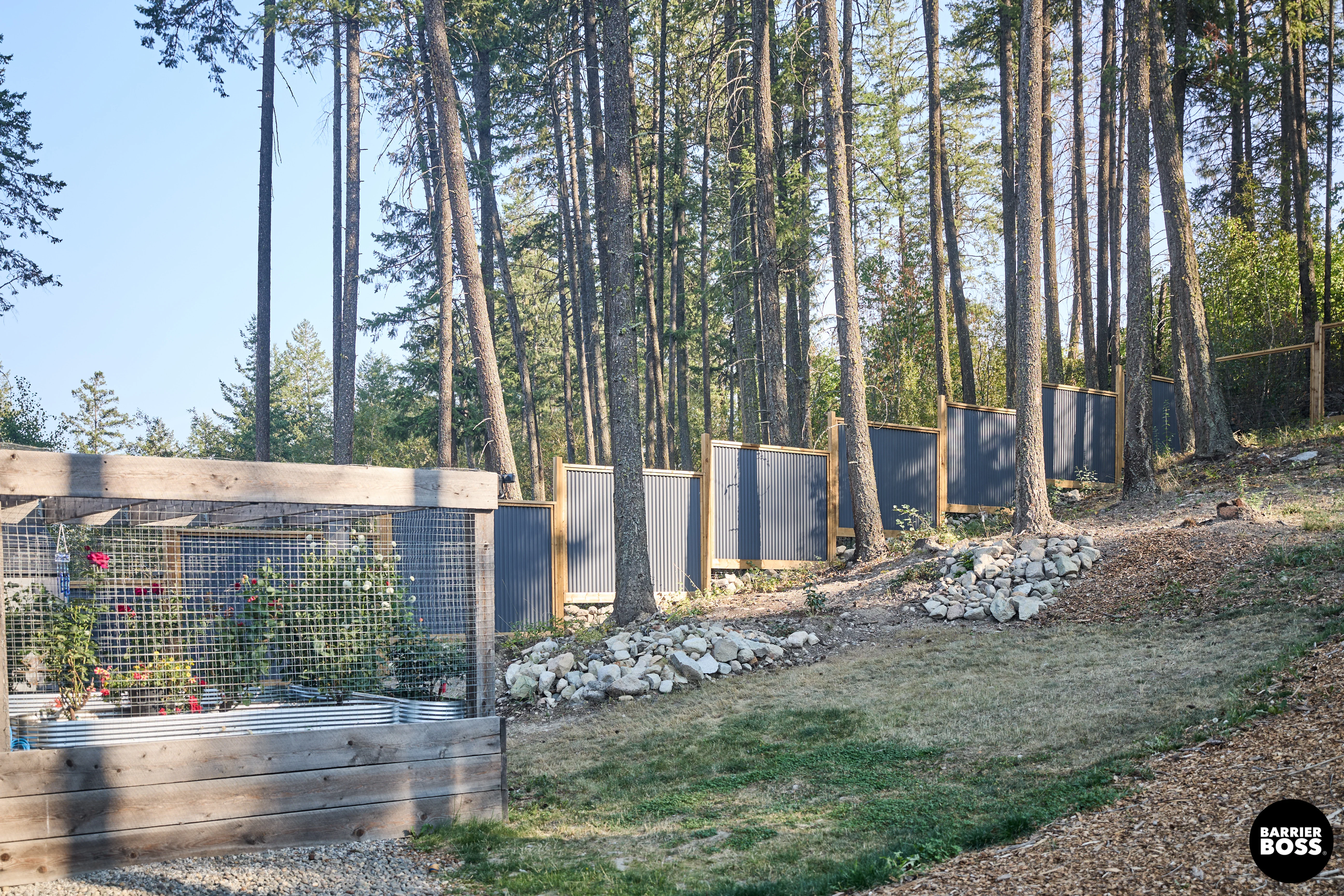 DIY Corrugated Metal Privacy Fence Kit - Treated Wood Frame - Image 26