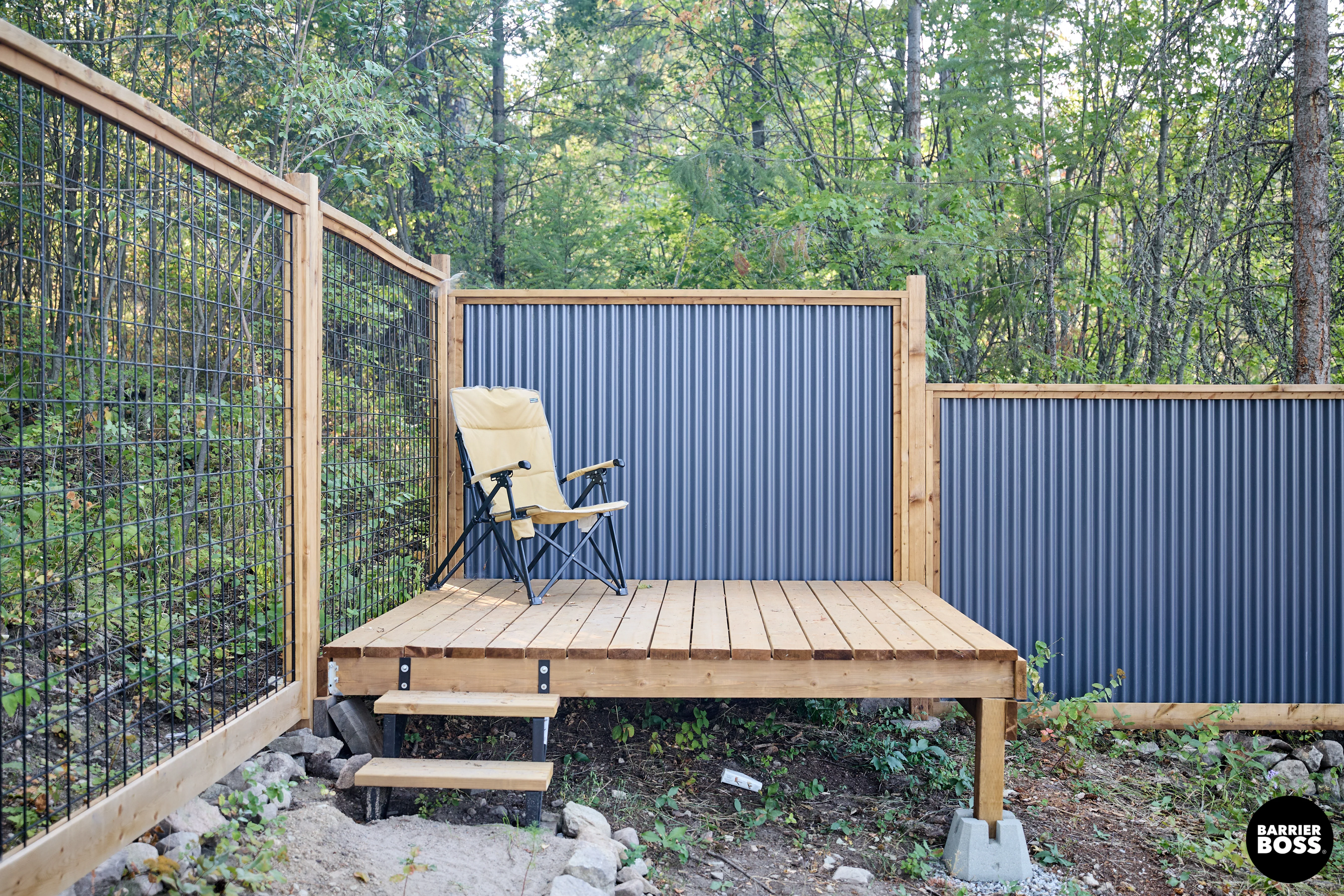 DIY Corrugated Metal Privacy Fence Kit - Treated Wood Frame - Image 27