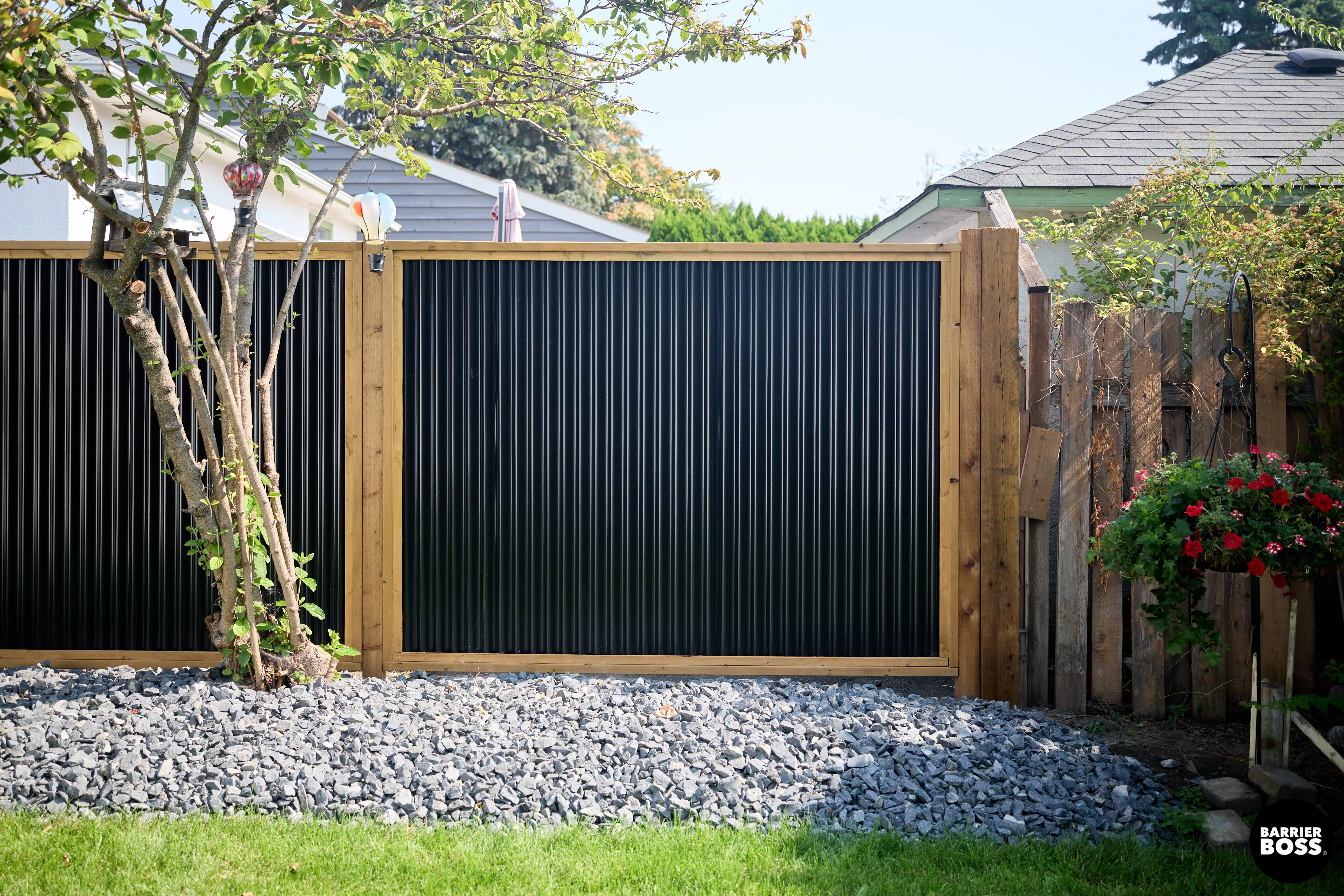 DIY Corrugated Metal Privacy Fence Kit - Treated Wood Frame - Image 45
