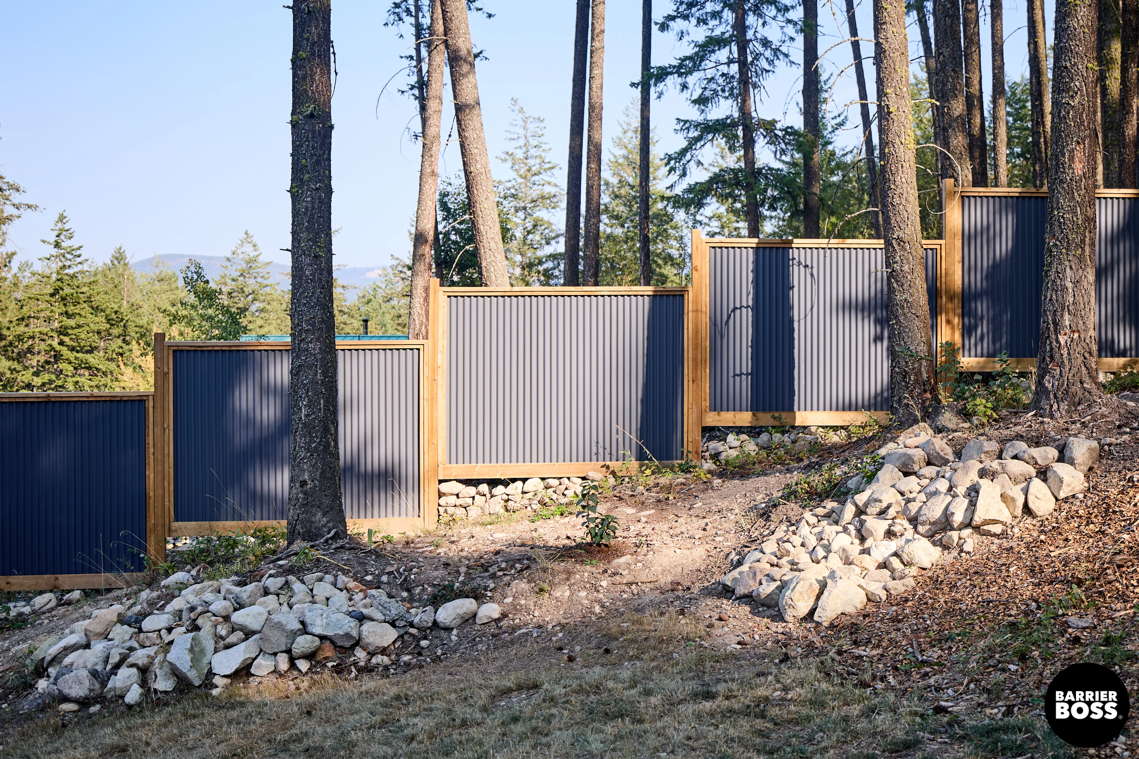 DIY Corrugated Metal Privacy Fence Kit - Treated Wood Frame - Image 46