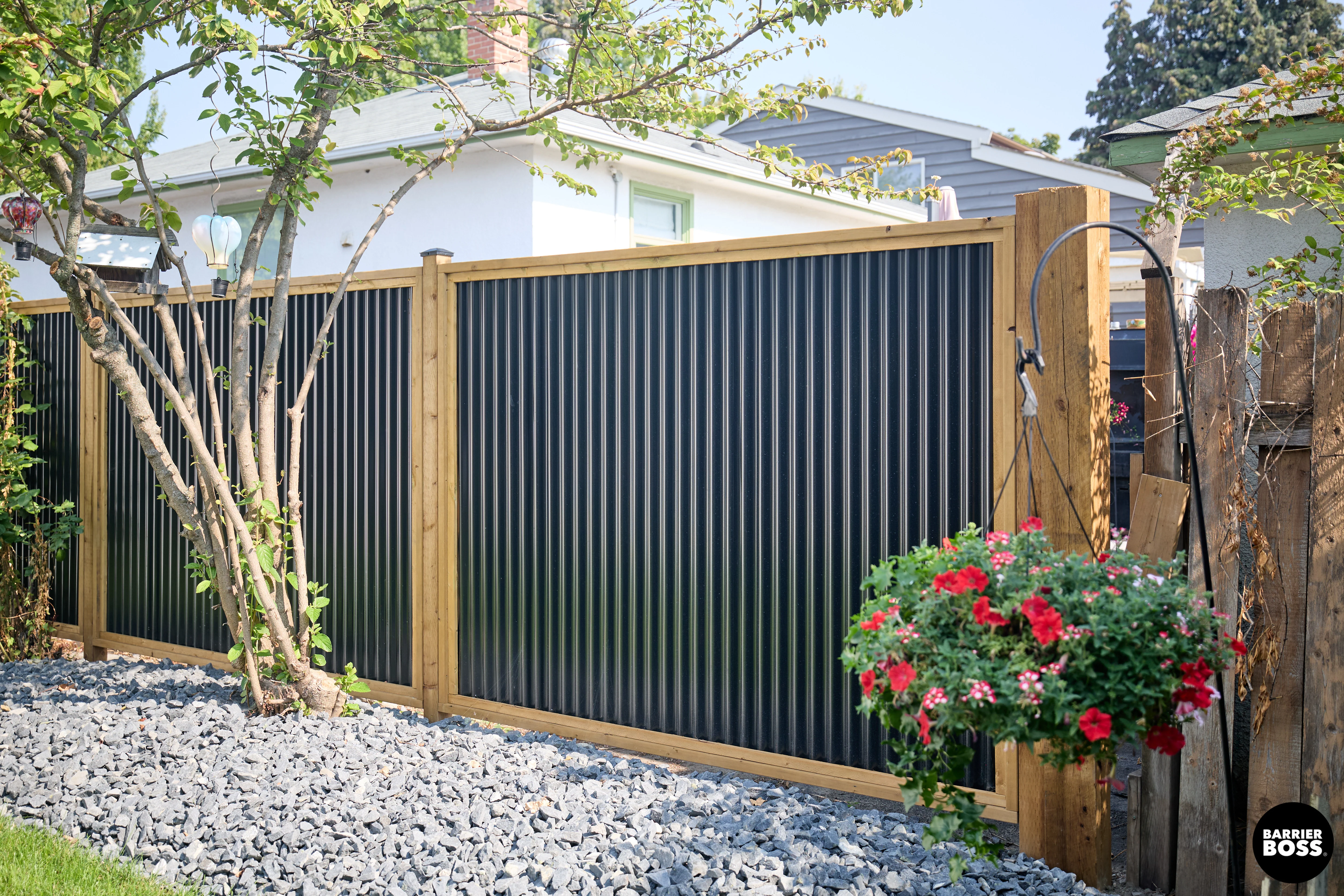 DIY Corrugated Metal Privacy Fence Kit - Treated Wood Frame - Image 47