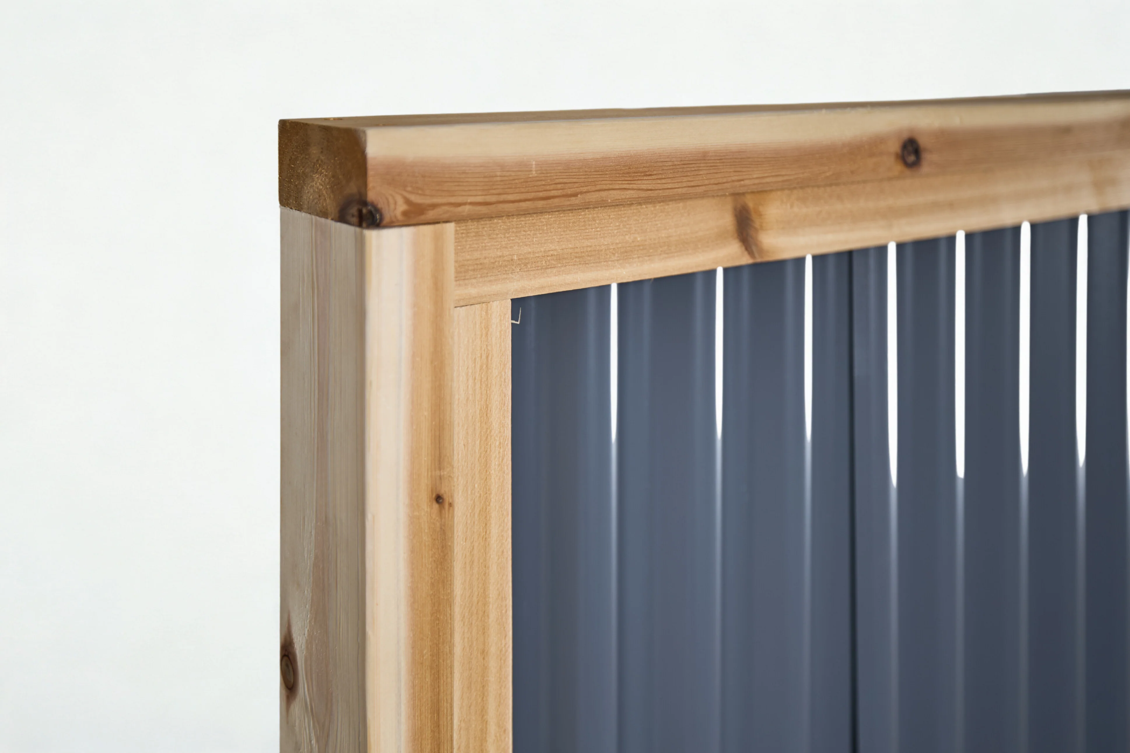 Corrugated Metal Privacy Fence Panels – Cedar Wood Frame - Image 10