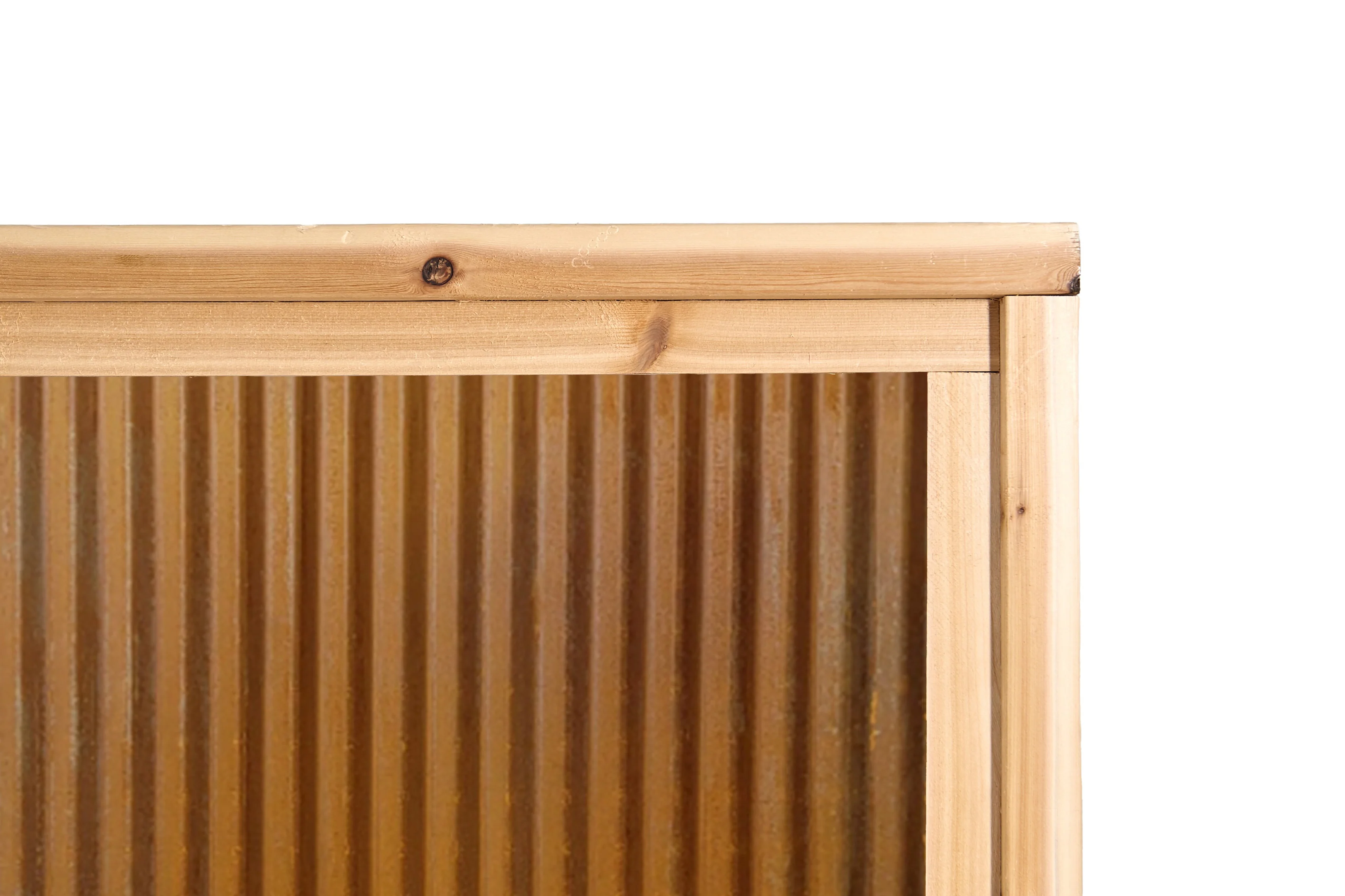 Corrugated Metal Privacy Fence Panels – Cedar Wood Frame - Image 4