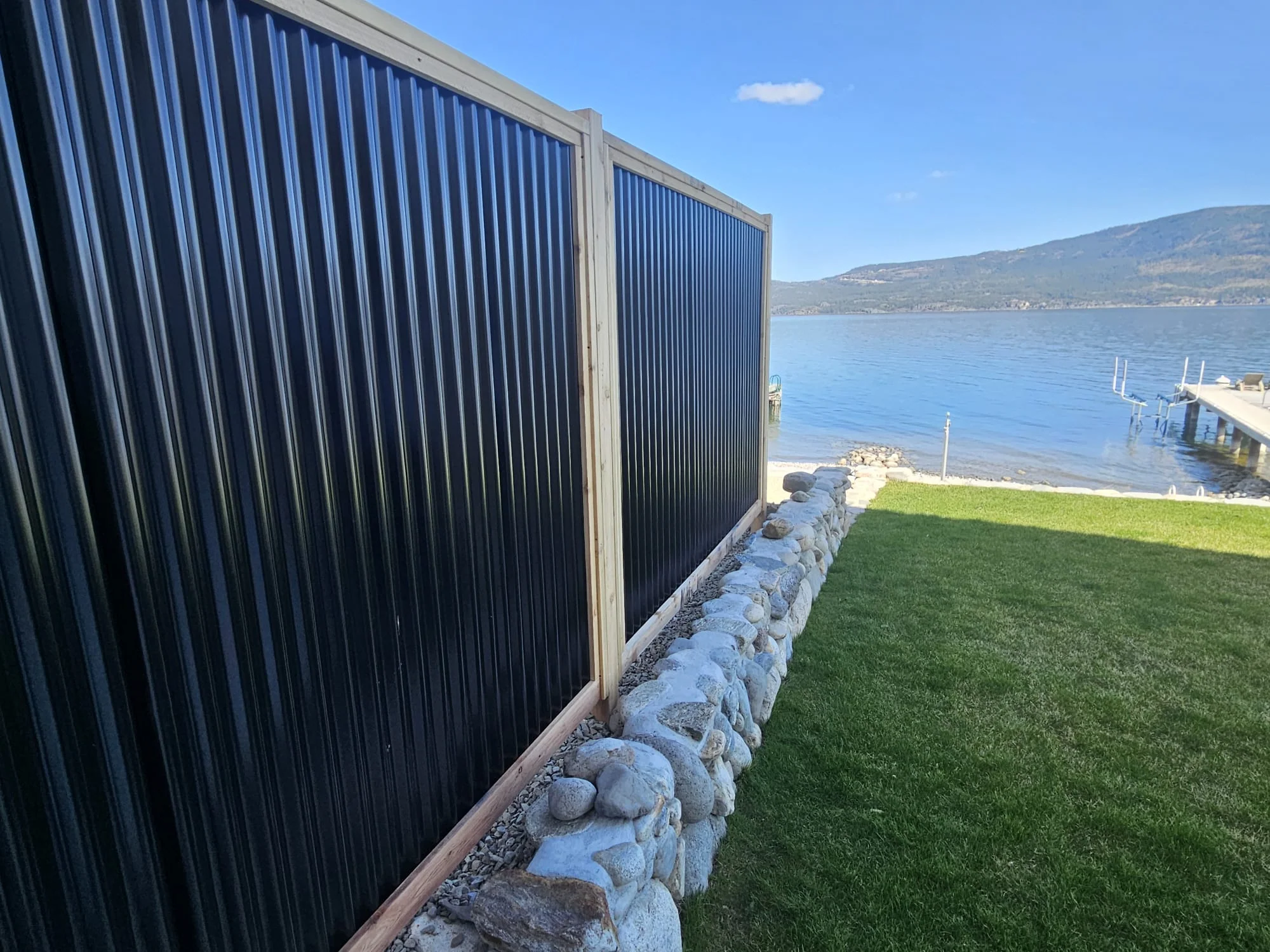 Corrugated Metal Privacy Fence Panels – Cedar Wood Frame - Image 31