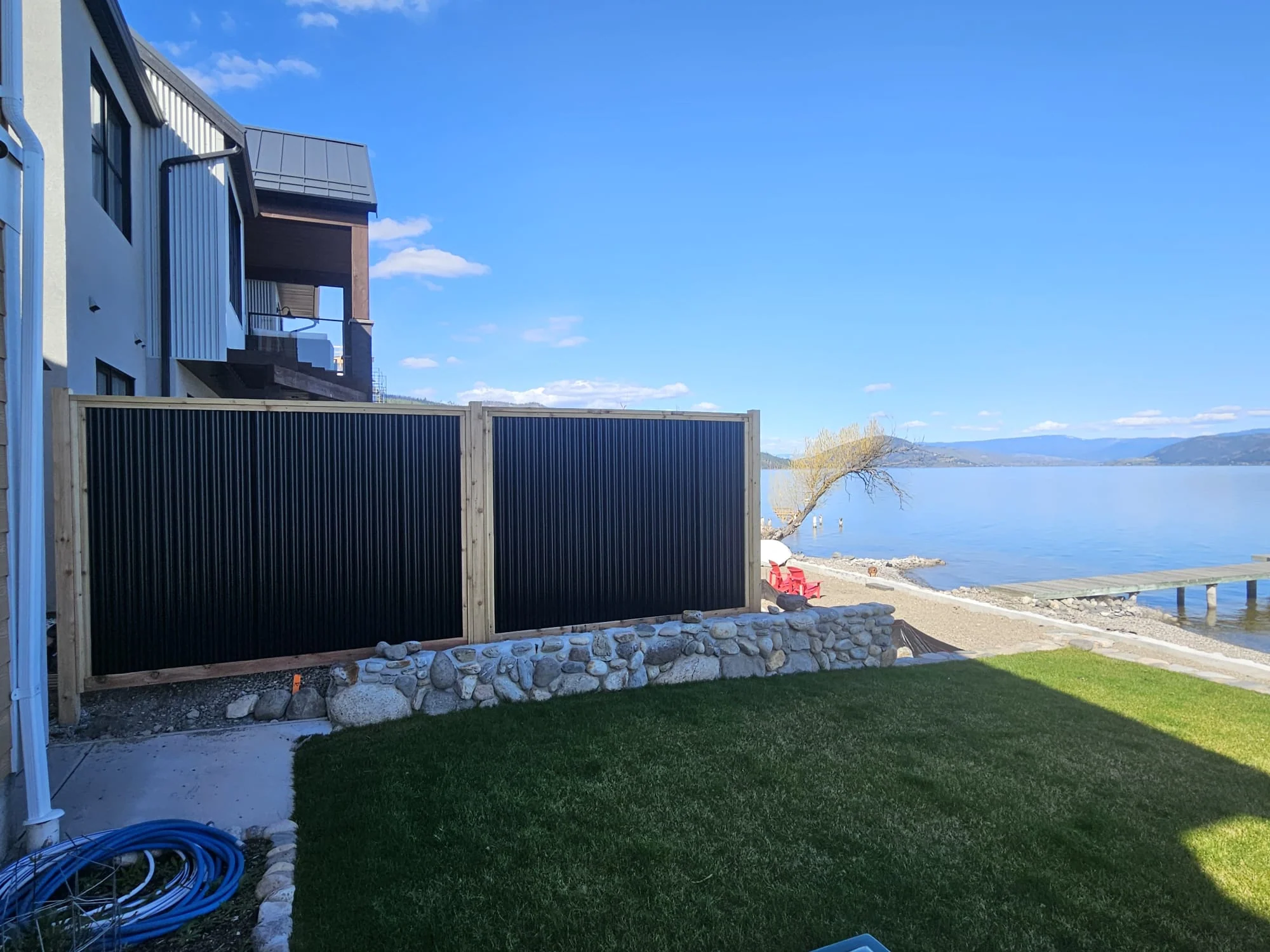 Corrugated Metal Privacy Fence Panels – Cedar Wood Frame - Image 32