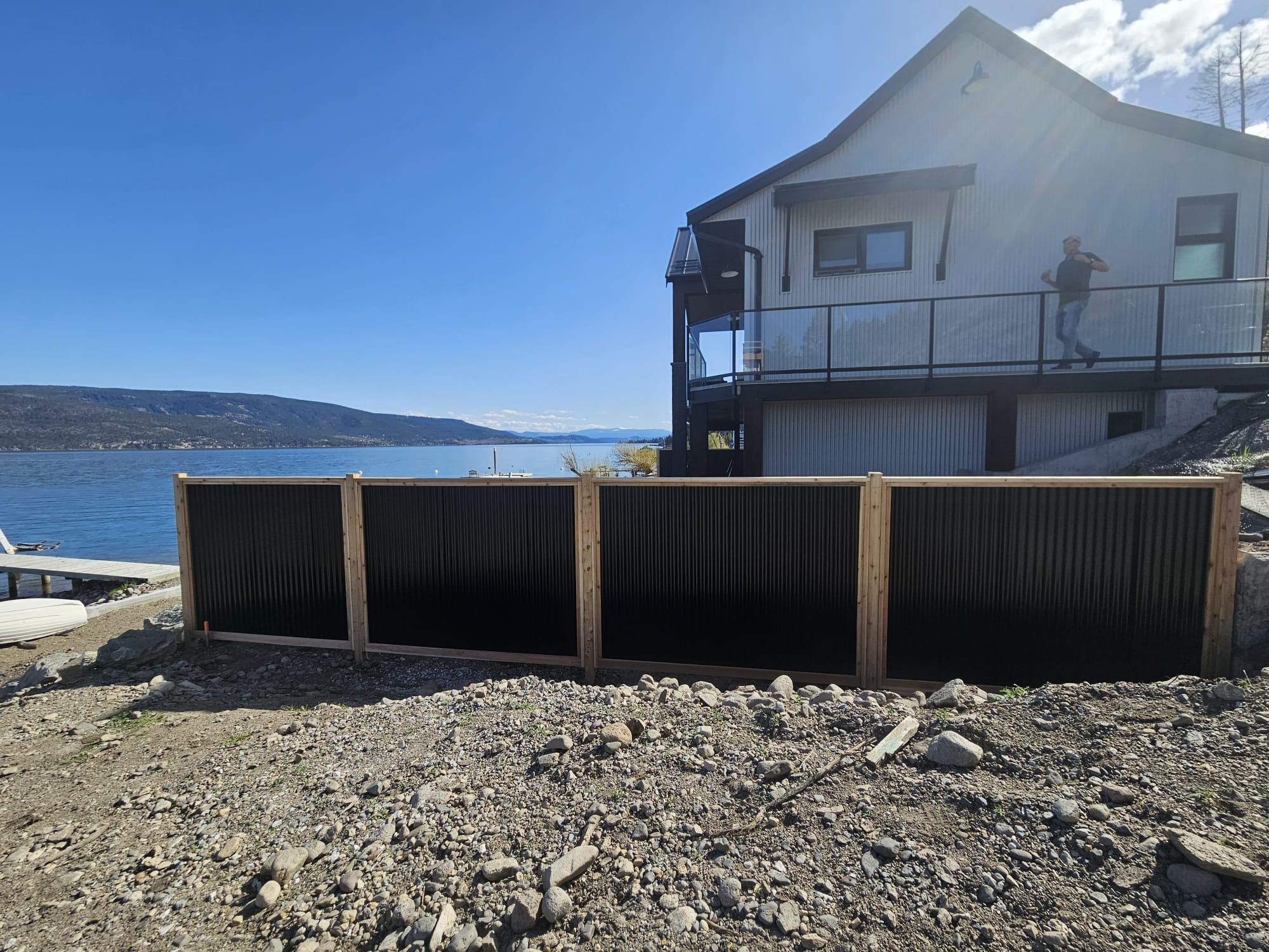 Corrugated Metal Privacy Fence Panels – Cedar Wood Frame - Image 45