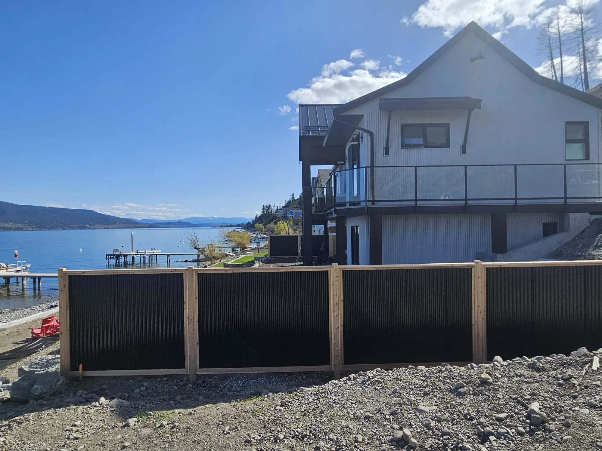 Corrugated Metal Privacy Fence Panels – Cedar Wood Frame - Image 46