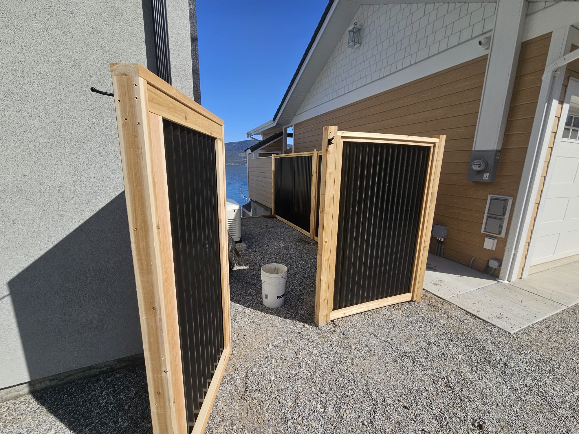 Corrugated Metal Privacy Fence Panels – Cedar Wood Frame - Image 50