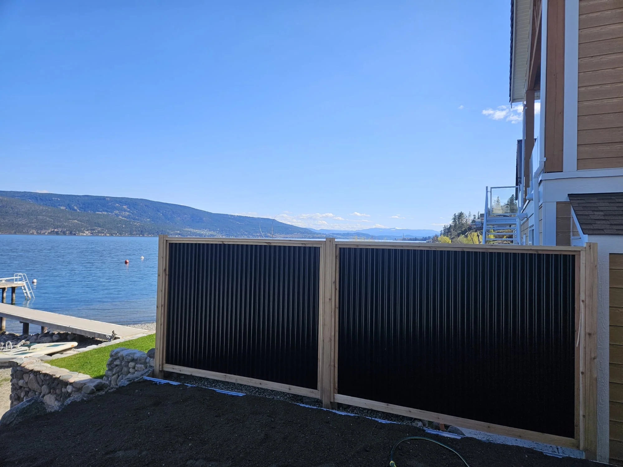 Corrugated Metal Privacy Fence Panels – Cedar Wood Frame - Image 54